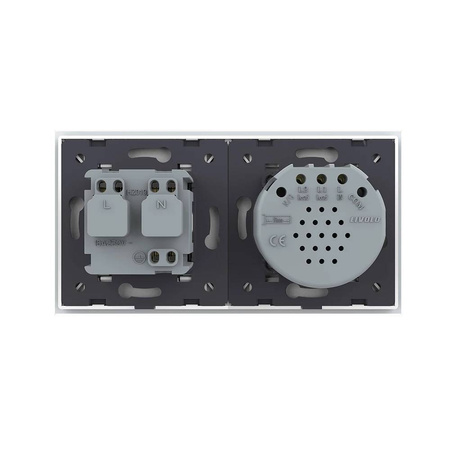 Gniazdo 230V 16A z włącznikiem dotykowym podwójnym z ramką szklaną Różową (VL-C702EU-67) LIVOLO