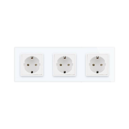 Trzy gniazda elektryczne koloru czarnego z bolcem 16A - 230V (VL-W03FR-62) LIVOLO