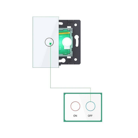 Włącznik dotykowy pojedynczy z białym panelem szklanym (VL-C701-61) LIVOLO