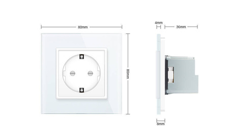 Gniazdo elektryczne 16 A z zielonym panelem szklanym (VL-W01EU-68) LIVOLO