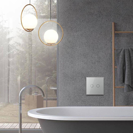 Włącznik podwójny dotykowy, bistabilny (impulsowy, dzwonkowy) ze złotym panelem szklanym FIBARO (VL-C702IH-63) LIVOLO