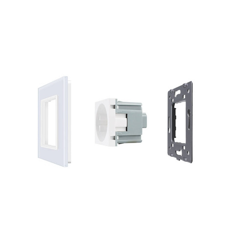 Gniazdo elektryczne 16 A ze srebrnym panelem szklanym (VL-W01EU-64) LIVOLO