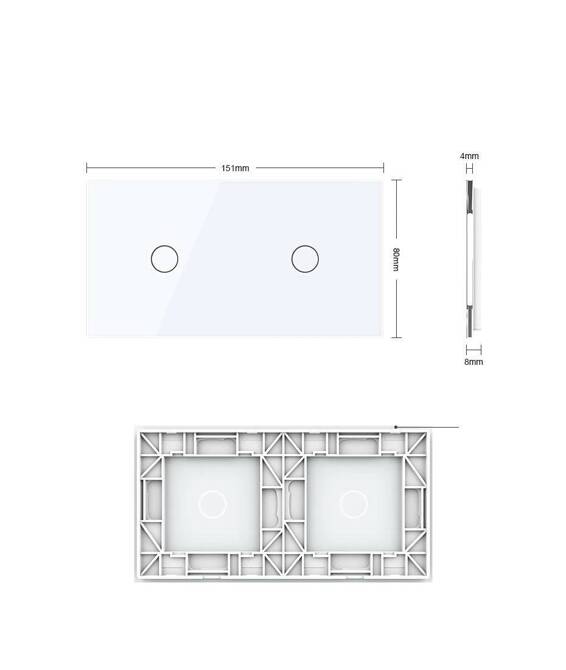 Podwójny panel szklany w kolorze Czarnym (7011-62) LIVOLO